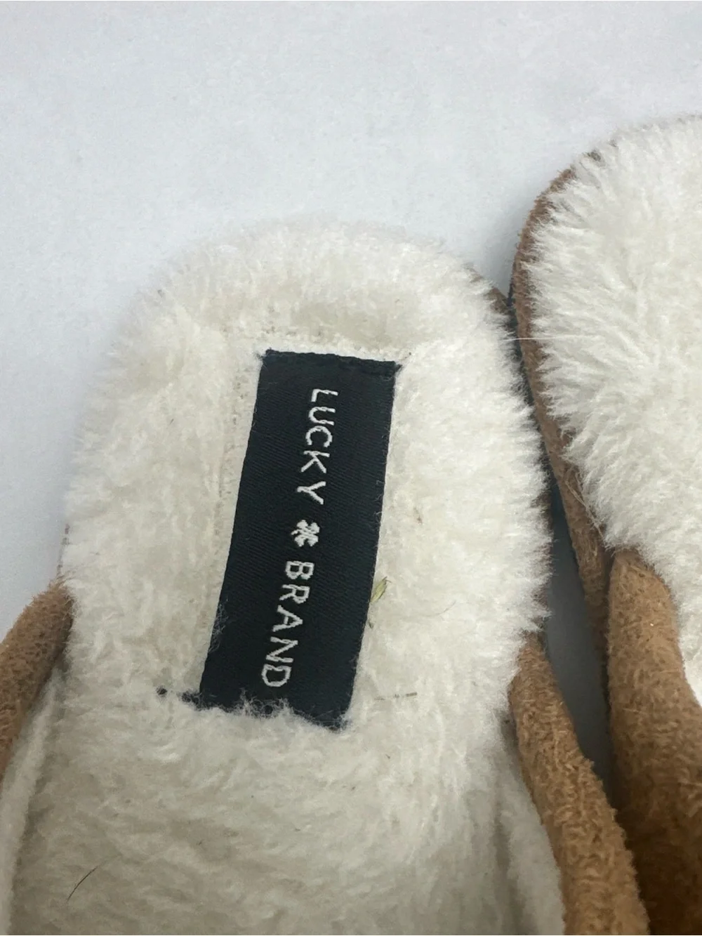 Lucky Brand Kids Brown Plush-Lined Slip-On Slippers